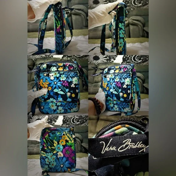 Vera Bradley Blue and Purple Floral Y2K Crossbody Bag new without tags - Picture 12 of 17